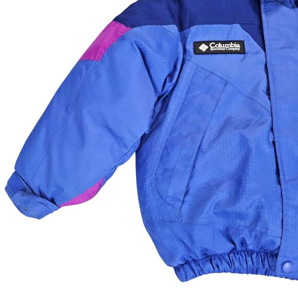 Columbia Jacket Kid Size 7 8 Purple Tectonite Heavyweight Down Hooded Snow Coat - Picture 6 of 16